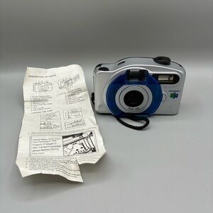 Vintage Nintendo 64 Promo 35mm Compact Camera Silver Blue W/ Directions